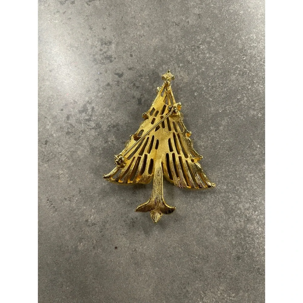 Vintage Christmas Brooch Lot 5pc Santa Snowman Poinsettia Christmas‎ Tree Pins